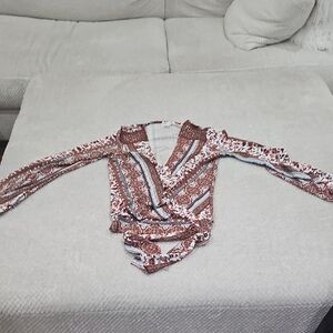 VENUS Floral and Paisley Wrap Top